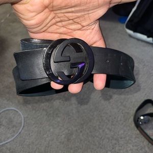 All Black Gucci Belt